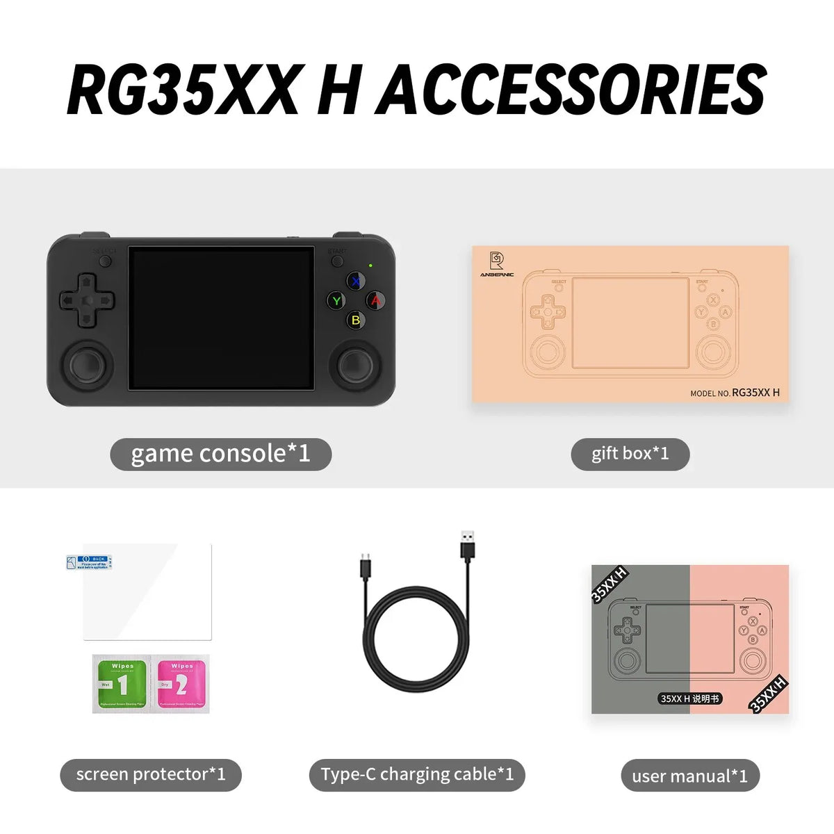 ANBERNIC RG35XX H Linux Handheld Game Console 5528 Games