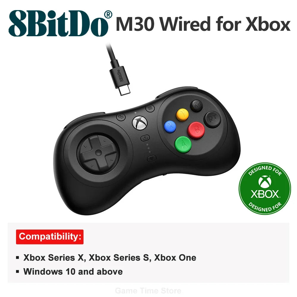 8BitDo M30 Wired Gaming Controller Gamepad for Xbox One Series X S and Windows PC with 6-Button Layout Xbox Officially Licensed