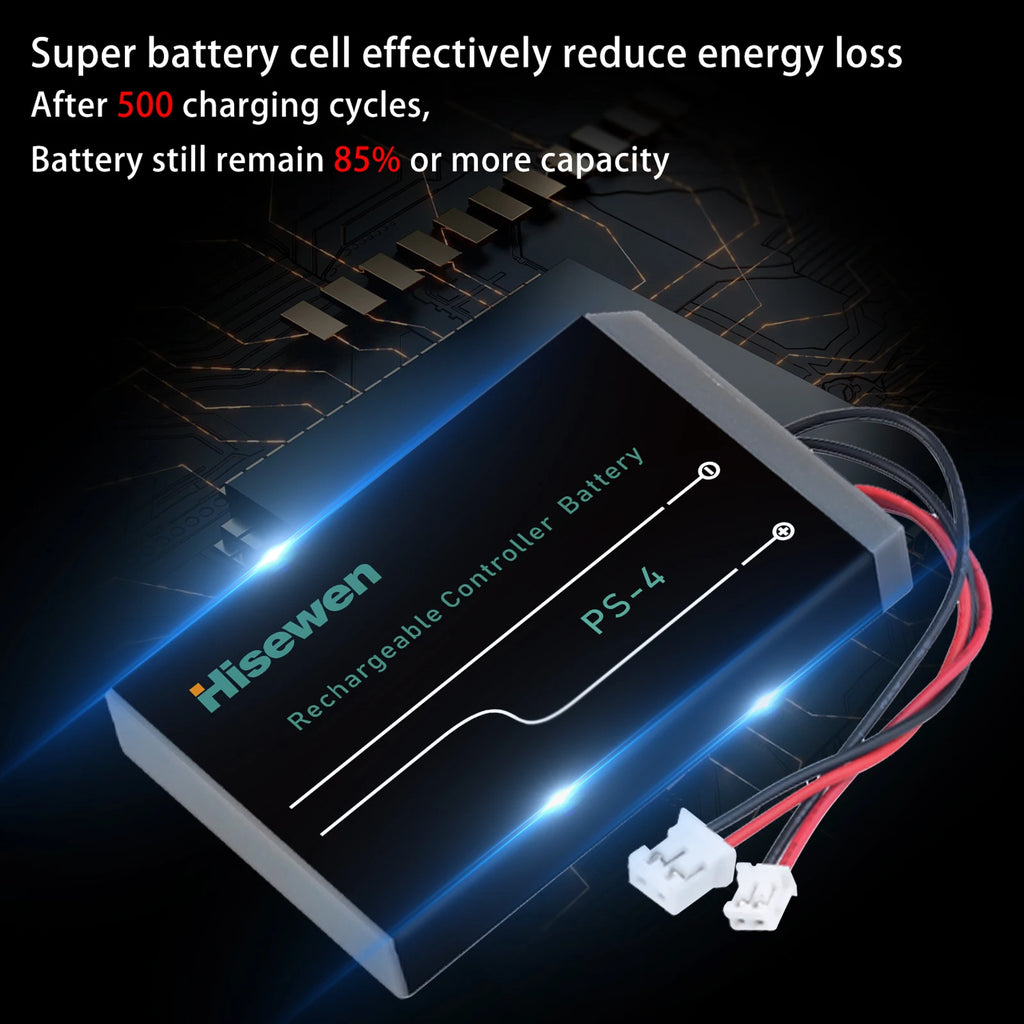 Hisewen 2000mAh PS4 Controller Battery for DualShock 4 V1/V2