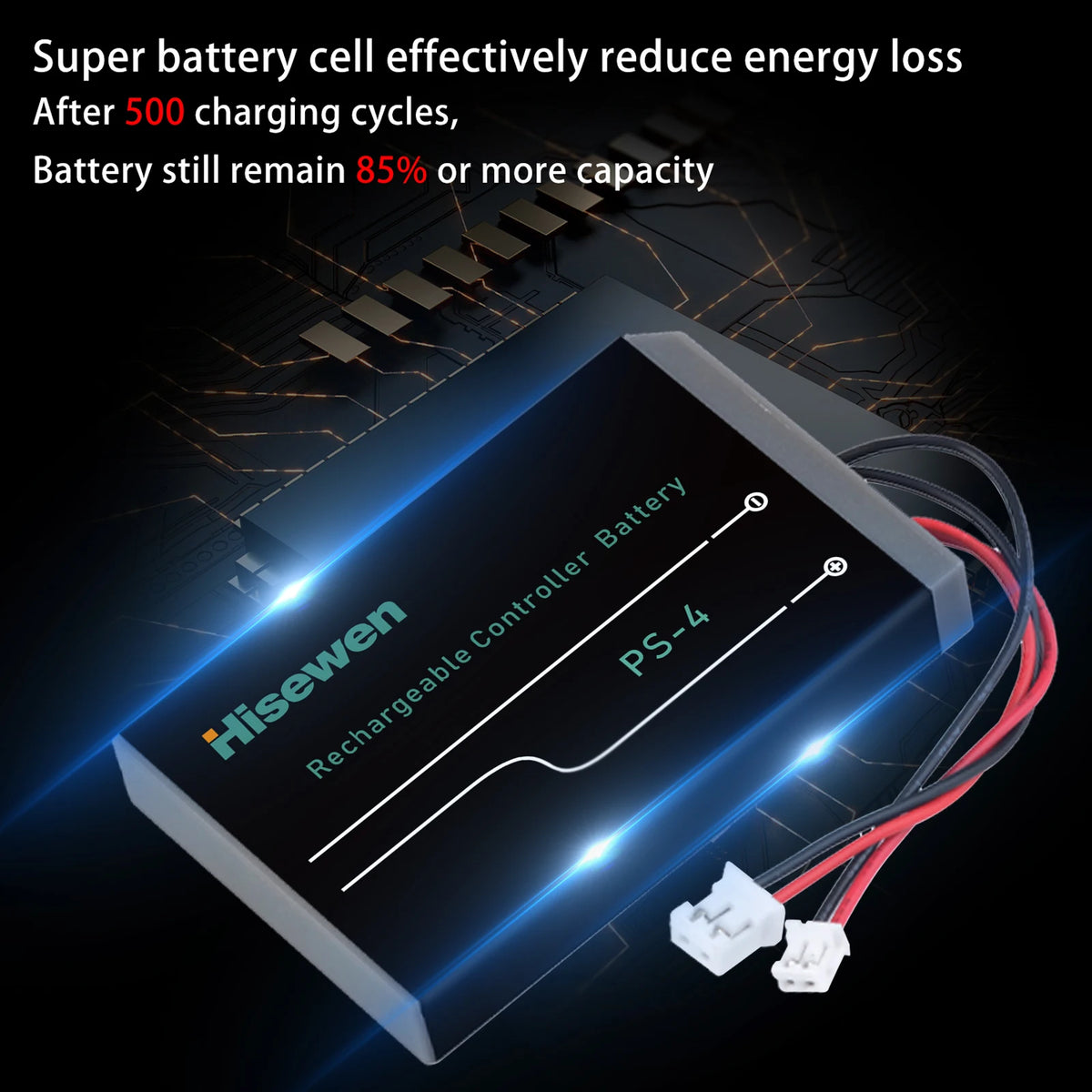 Hisewen 2000mAh PS4 Controller Battery for DualShock 4 V1/V2