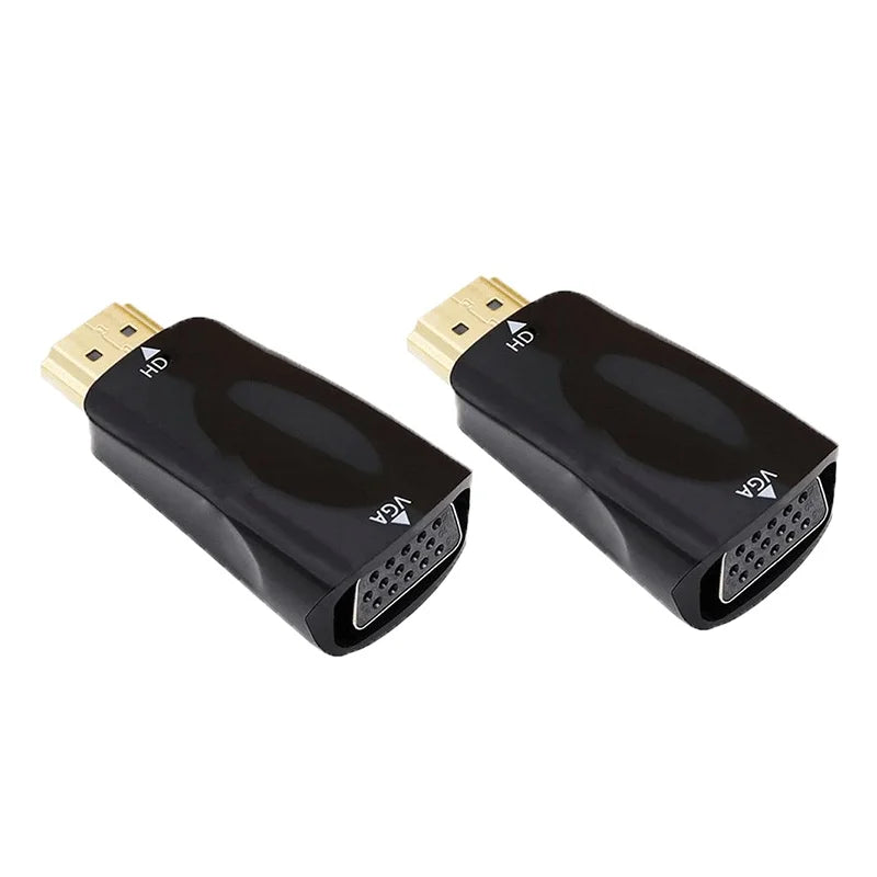 1-5pcs HDMI-compatible to VGA Cable Converter Male To Famale Converter Adapter 3.5mm Jack Audio HD 1080P For PC Laptop Tablet