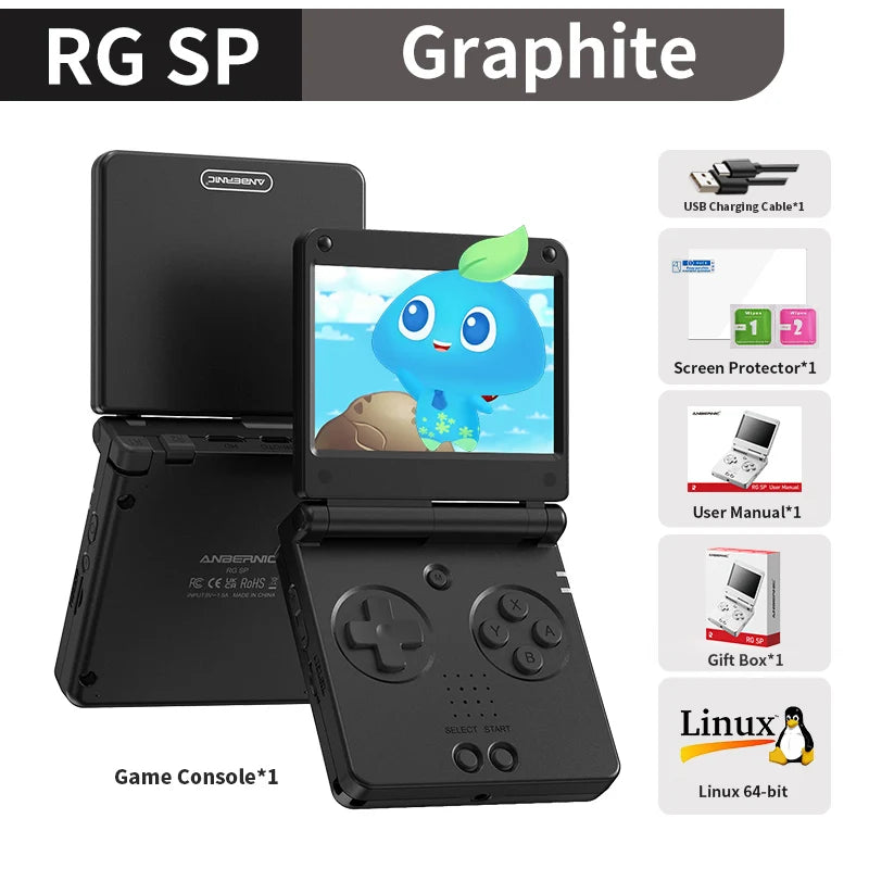 Anbernic RG SP Flip Handheld Game Console, 3.4-Inch IPS, 3300mAh