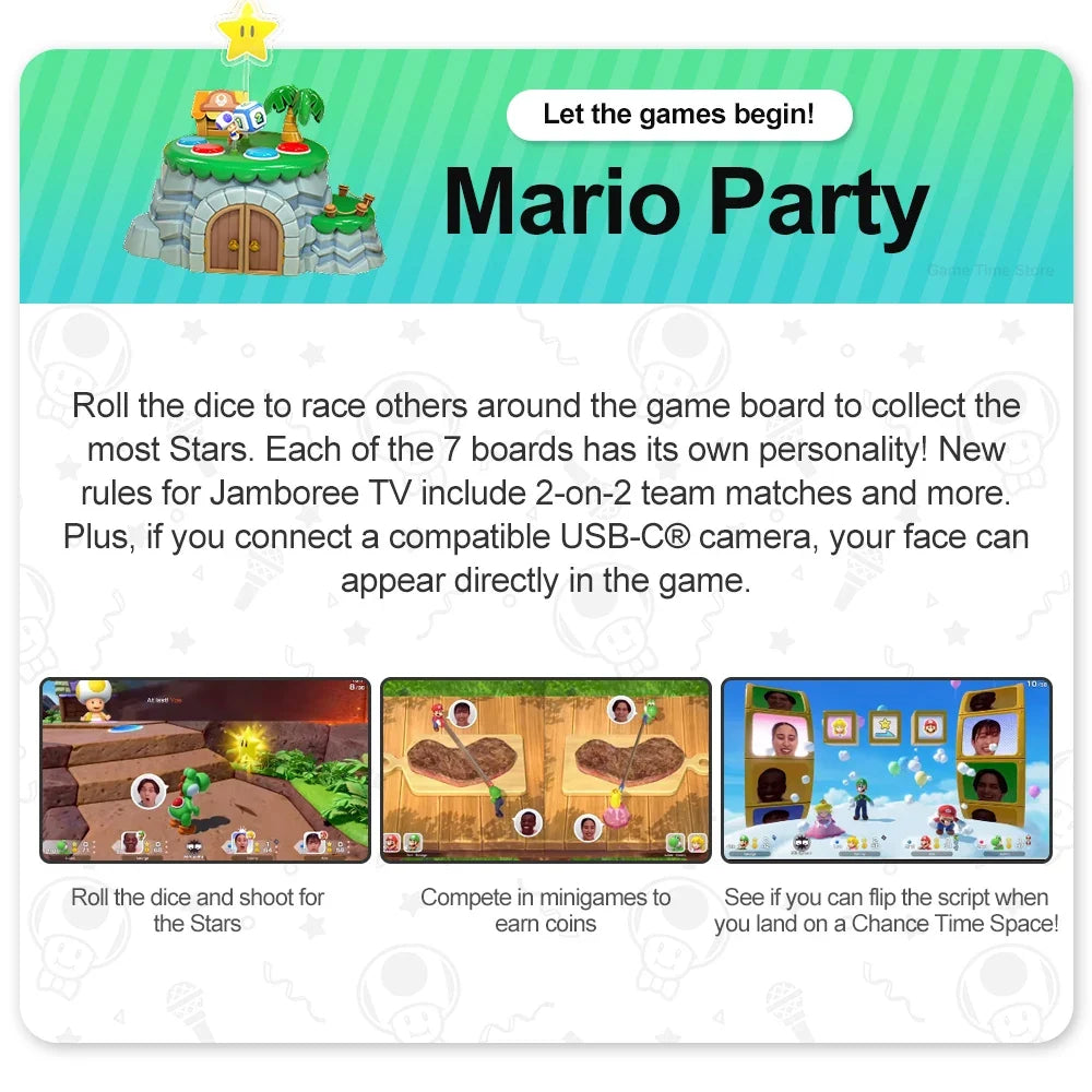 Nintendo Switch 2 Super Mario Party Jamboree+Jamboree TV Juegos Games Deals 100% Official Physical Game Card Multiplayer Game