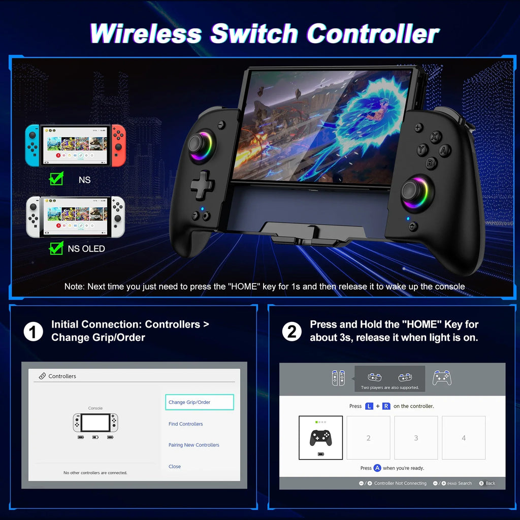 BEBONCOOL Wireless Switch/Switch OLED Controller, No Deadzone