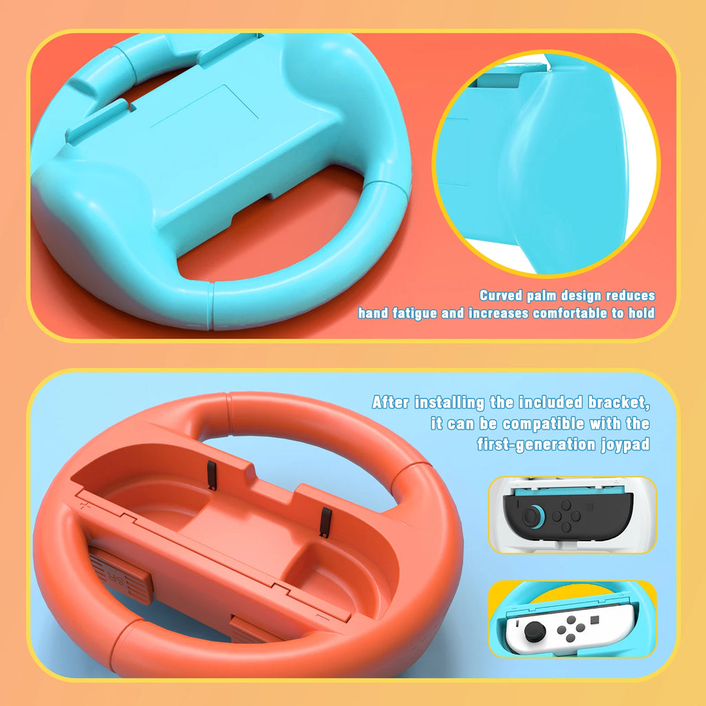 Steering Wheel Grip for Nintendo Switch 1/2, Racing 2Pcs/Set