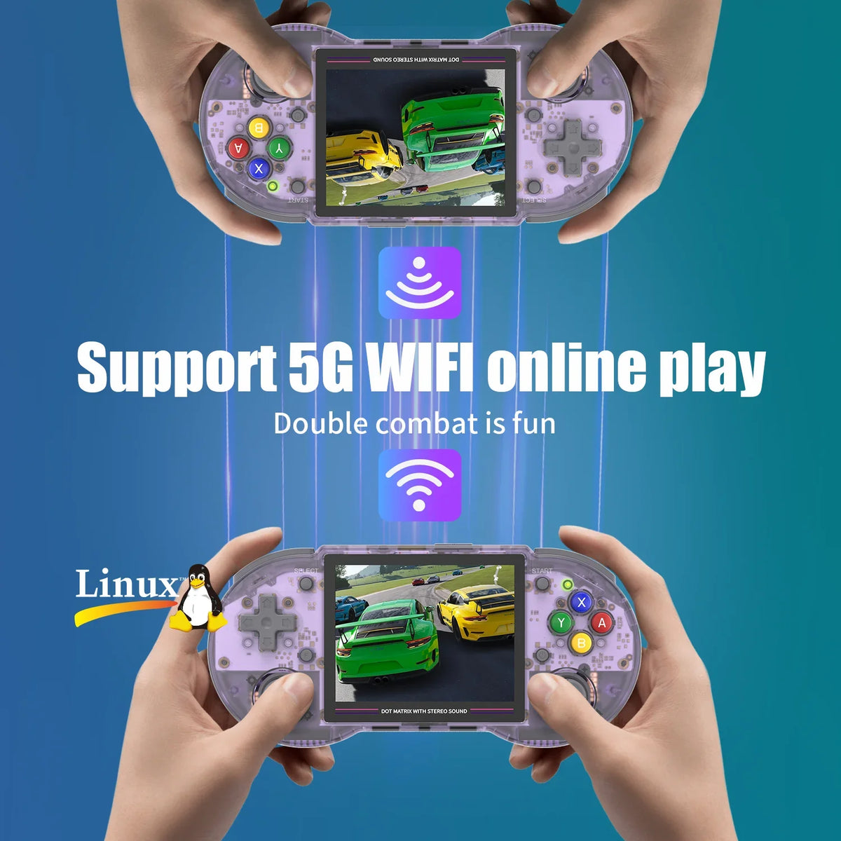 ANBERNIC RG353PS Retro Handheld Game Console 3.5'' IPS Screen Linux OS RK3566 64bit Game Player Built in 3500mAh Battery