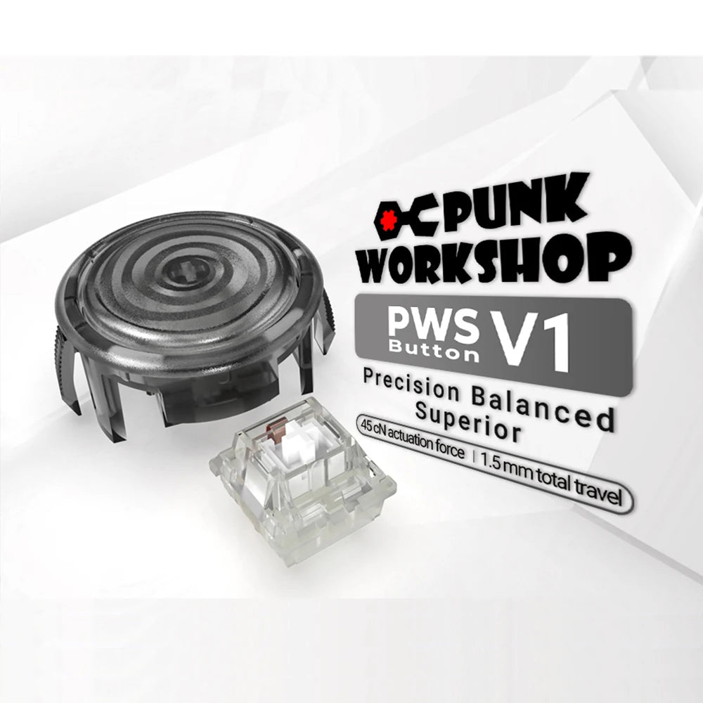 Punk Workshop 2pcs 30mm 14pcs 24mm New PWS V1 Gaming Buttons Kit Replace for Hitbox Arcade DIY Builds Cabinet MAME Machines