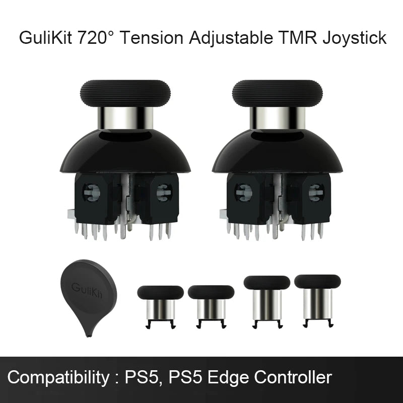 GuliKit 720° Adjustable Tension TMR Joystick Replacement Kit for PS5 PS4 Xbox Series Switch Pro Controller Anti-drift Stick