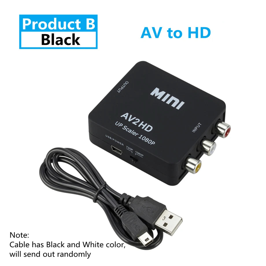 HDMI-compatible To AV or AV To HDMI-compatible RCA Adapter Converter Box 1080P RCA AV CVSB LR Video Composite AV Scaler Converter For Projector PC HDTV