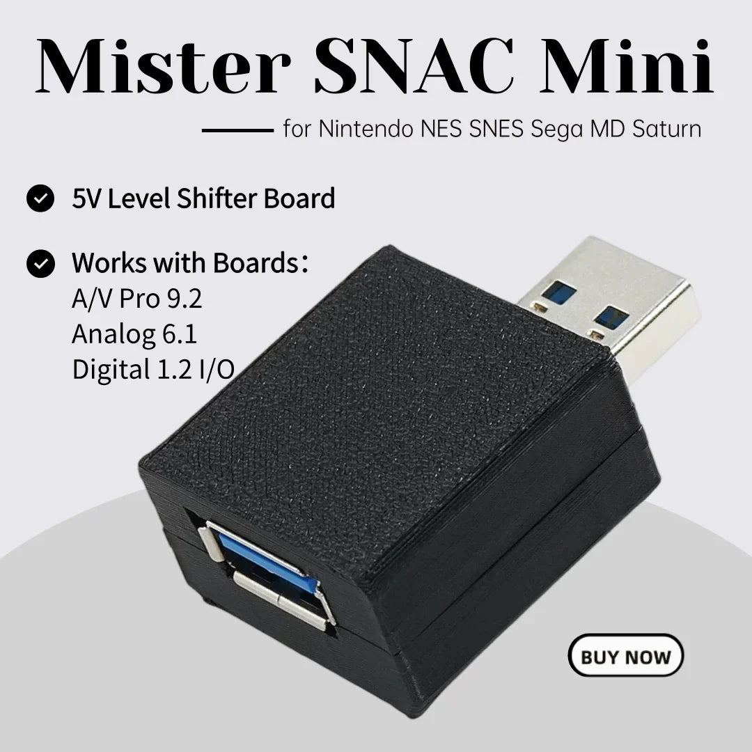 SNAC Level Shifter Board for NES SNES, MiSTer FPGA 5V