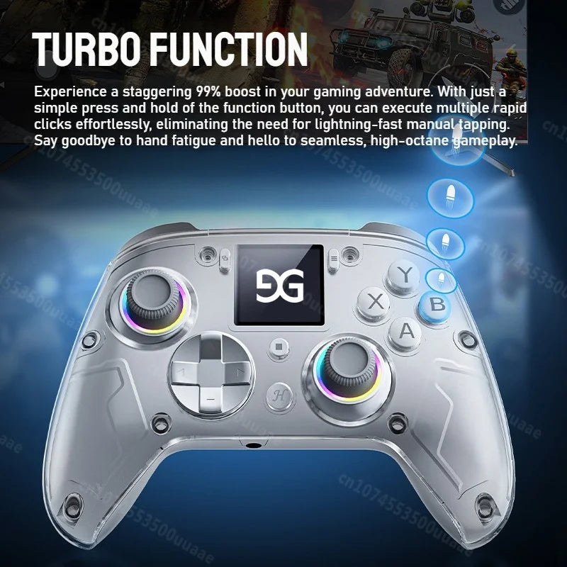 GUSGU G7 Wireless Controller with 1.44 Inch Screen, Switch PS4 PC
