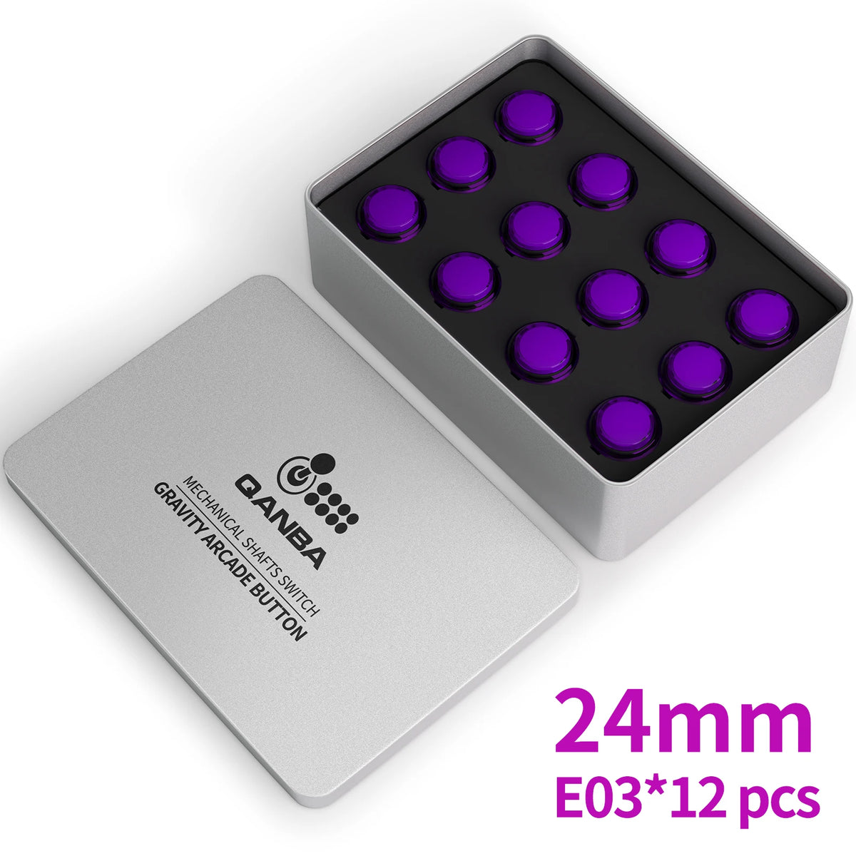 QANBA Gravity KS Arcade Buttons Mechanical Shafts Silent Pushbutton 30mm 24mm Snap-In Arcade Sticks DIY Parts (Boxed）