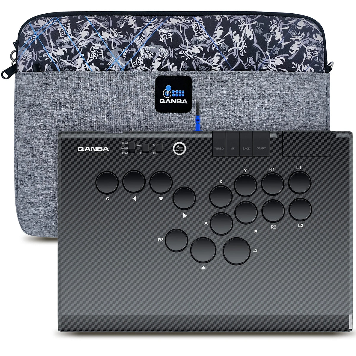 Qanba Ruby Leverless Arcade Super Wireless Arcade Controller 2.4G Wireless Connection Storage Bag for Android PC Steam