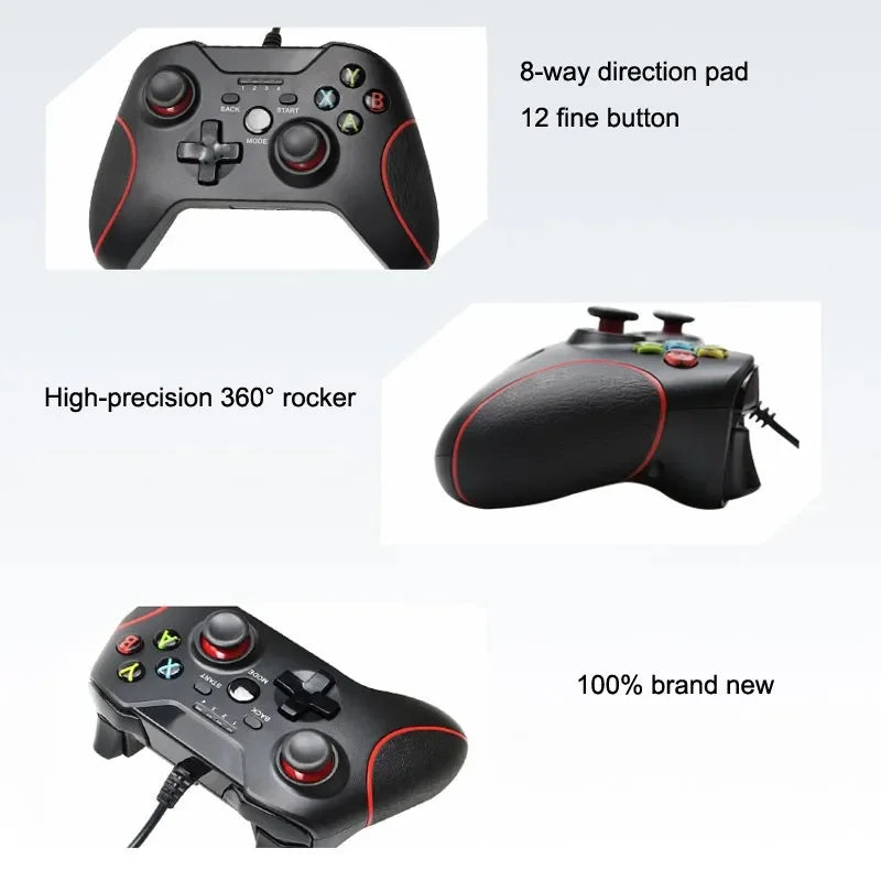 Wired USB Gamepad for PS3, PC & Android, Vibration, 1.8M Cable