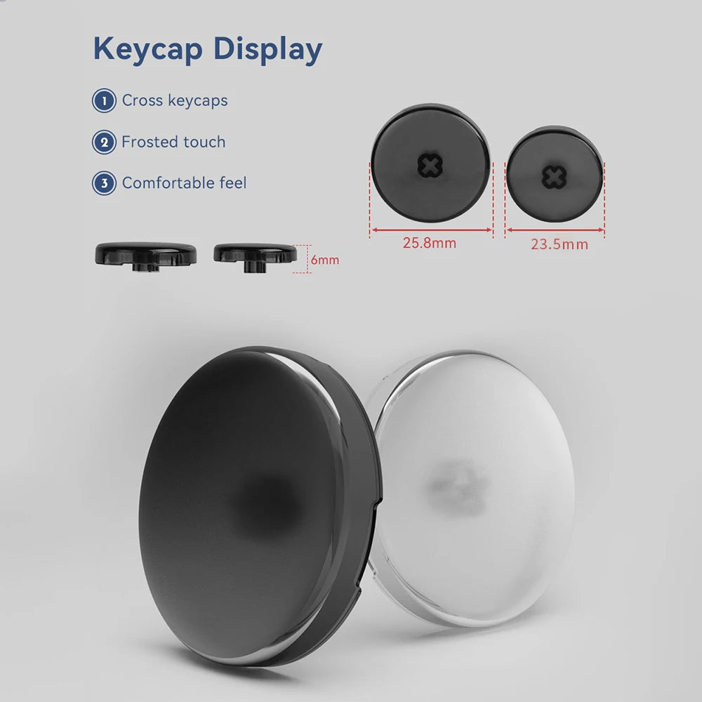 Haute42 23.5MM/25.8MM Hitbox Button Caps For Leverless Controller 8Pcs Cross Keycaps For Stickless Hitbox Controller Keycaps