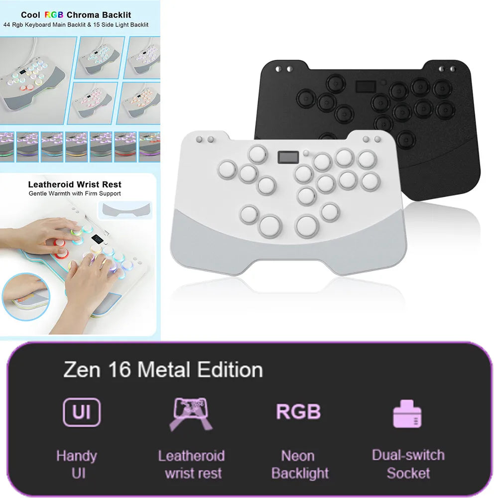 Duelpad Zen Metal Ergo-Split Hitbox Controller for PC/PS5/Switch