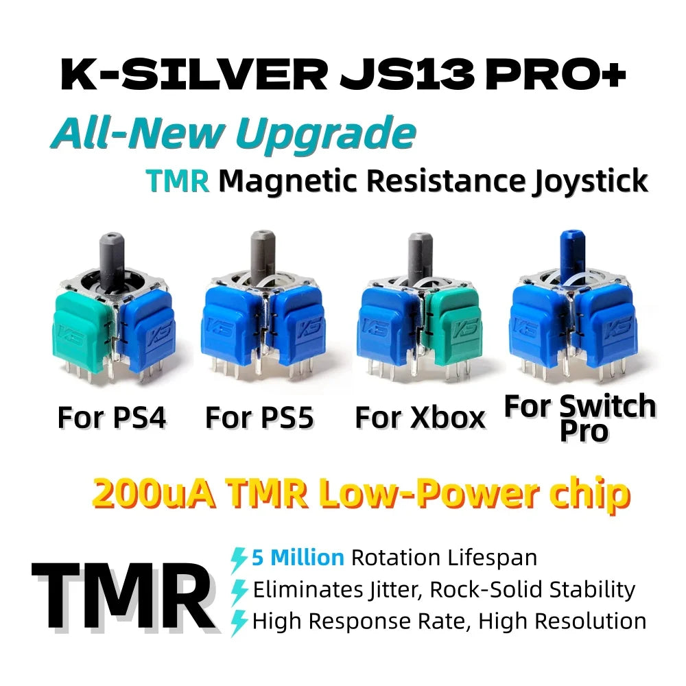 K-SILVER JS13 PRO+ for PS5/PS4/Xbox TMR/Hall Joysticks, 10Pcs