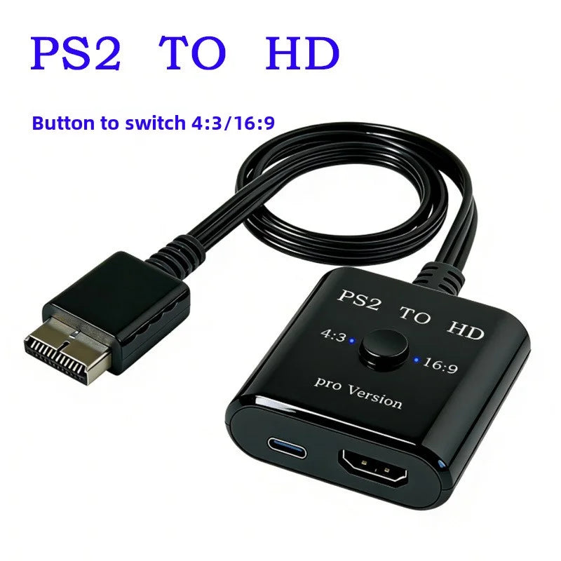 PS2 HDMI Converter Adapter 1080P for PS1/PS2 HDTV Display