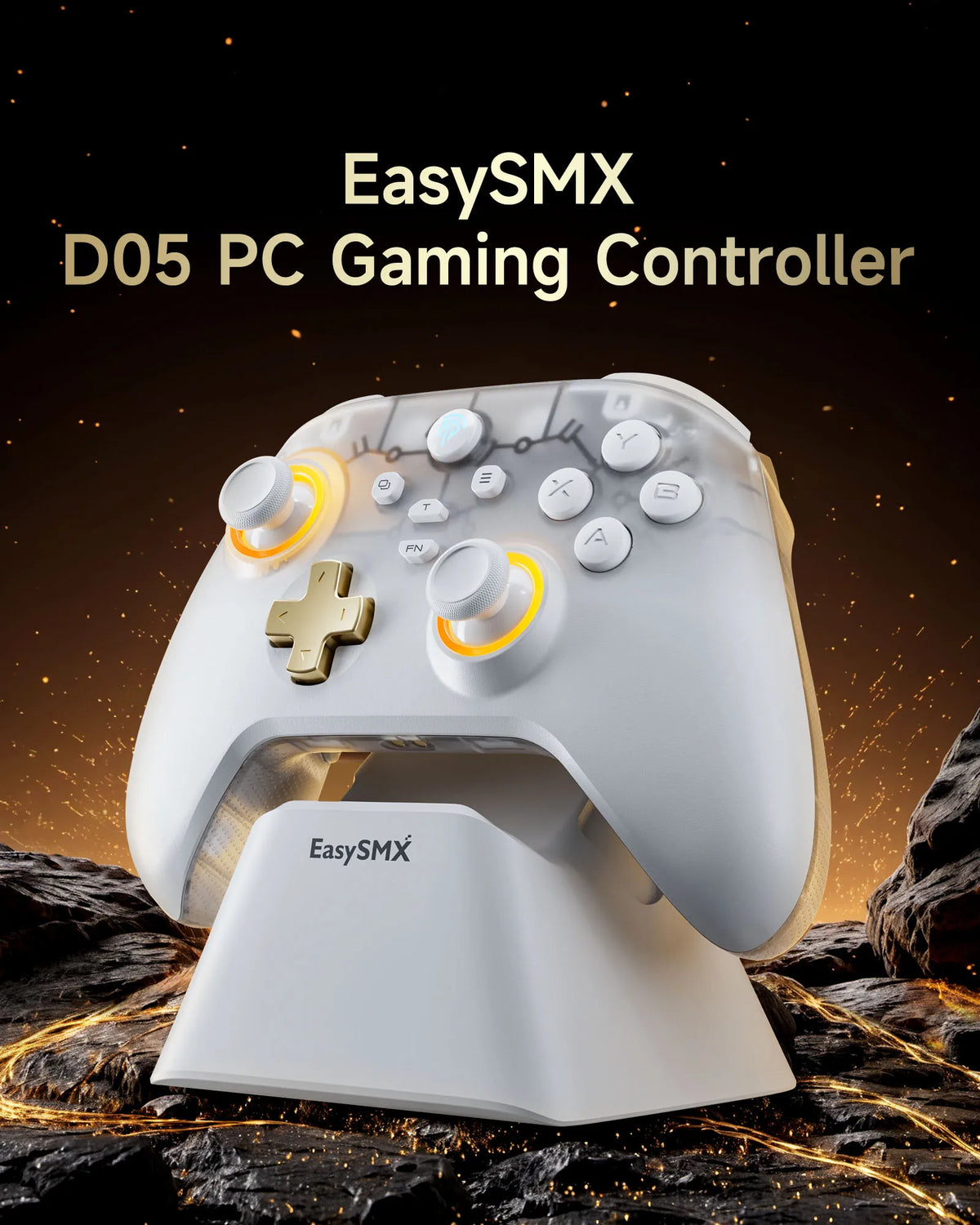 EasySMX D05 Wireless Gamepad for Nintendo Switch PC with Charging Dock RGB Hall Effect Joysticks Game Controller for Windows
