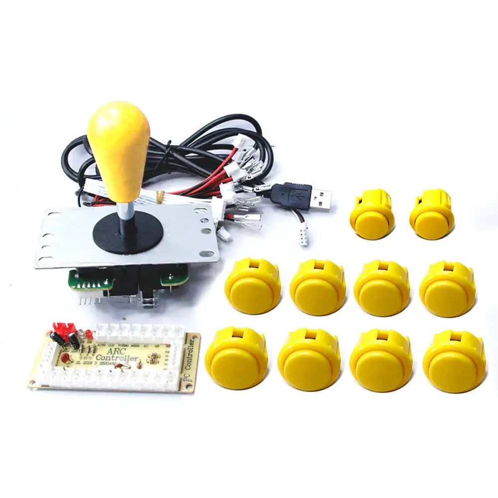 Arcade DIY Kit 8-Way Joystick Buttons USB Encoder, 1P/2P for PC