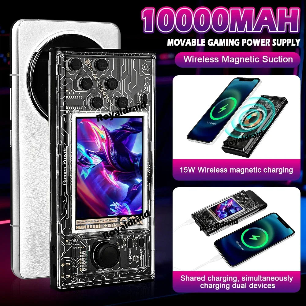 A10 Handheld Game Console and 10000mAh Power Bank, 2-in-1
