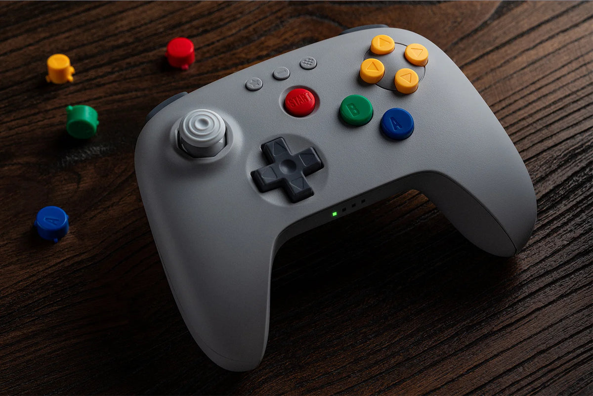 8BitDo N64 Bluetooth Controller with Hall Effect Joysticks for Analogue 3D, Switch, Switch 2, Windows, Android Game Accessories