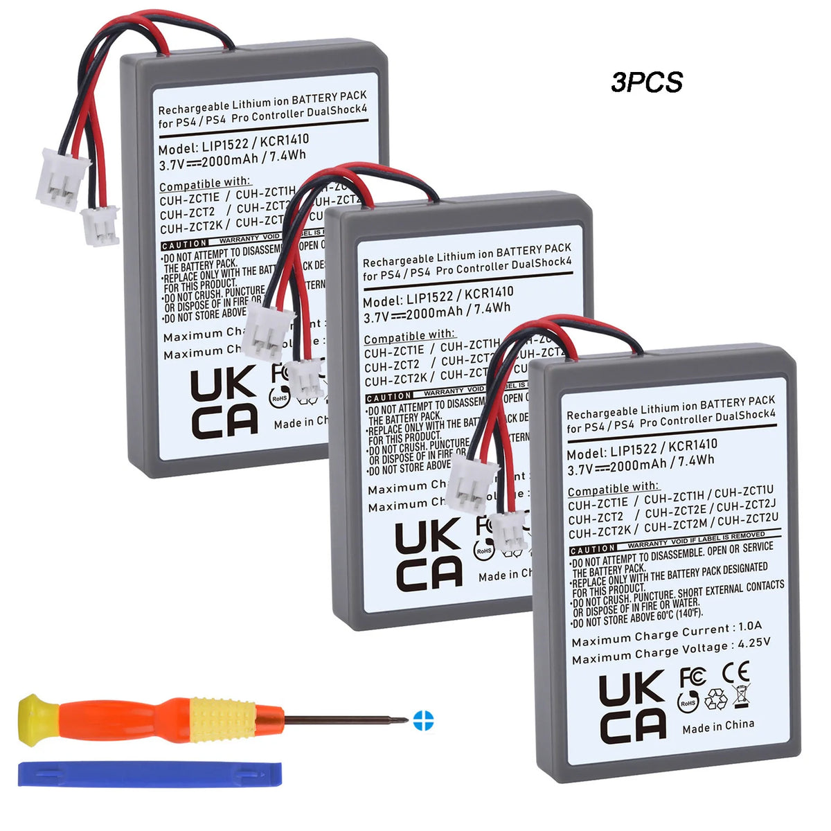 LIP1522 KCR1410 2000mAh Battery for PS4 DualShock 4 Controller