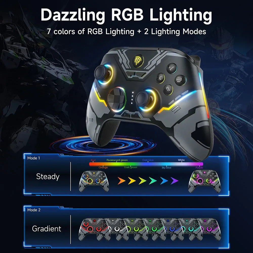 EasySMX X15 Wireless PC Gamepad, Bluetooth, RGB, Hall, Switch