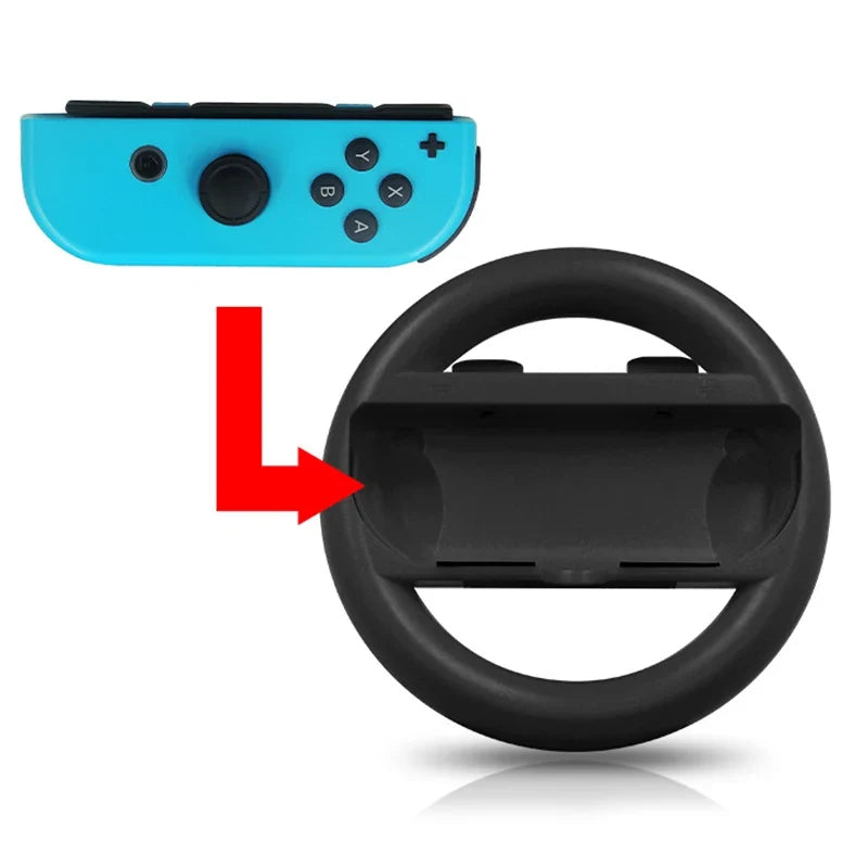 2PCS Game Steering Wheel Controller Handle Holder Grip JoyCon Controller Gamepad Nintendo N-Switch Game Console Accessories