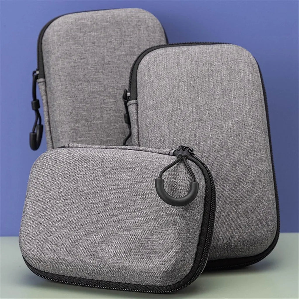(A03R) Hard EVA Case for MIYOO MINI PLUS/R36S/R35S/RGB20S/XU10 for ANBERNIC RG35XX/RG35XX PLUS Protable Storage Bag Grey