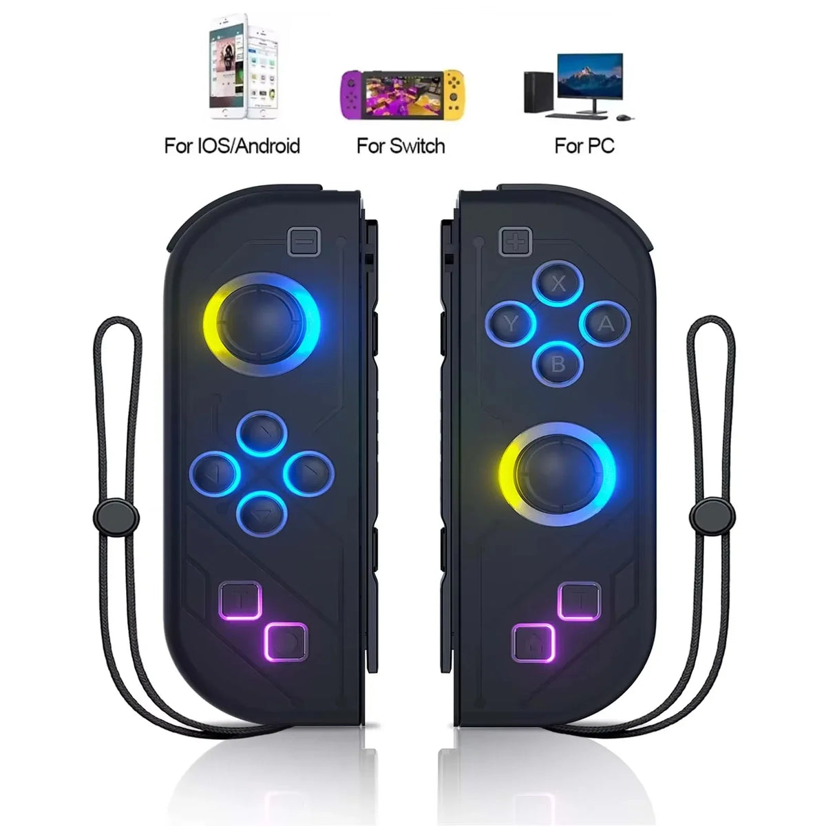 Gamepad Controller Joy Pad For Nintendo Switch/Led Lite/Pc Joystick Wireless Rgb Grip Support Wake-Up And Turbo Function 6 Axis