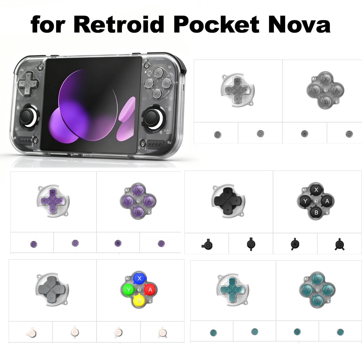 Retroid Pocket Nova Replacement Button Kit, Multi-Color