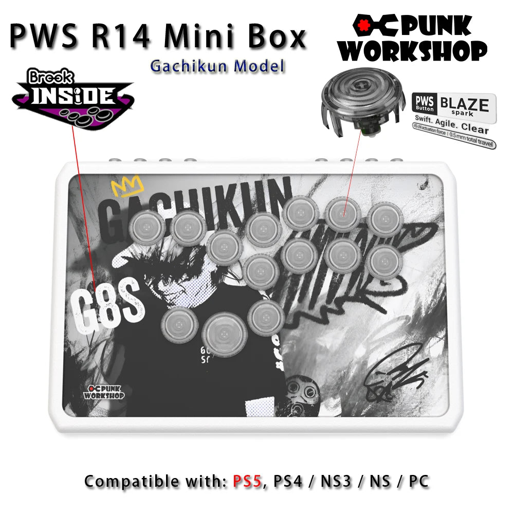 Punk Workshop PWS R14 Gachikun Leverless Controller, PC/PS5