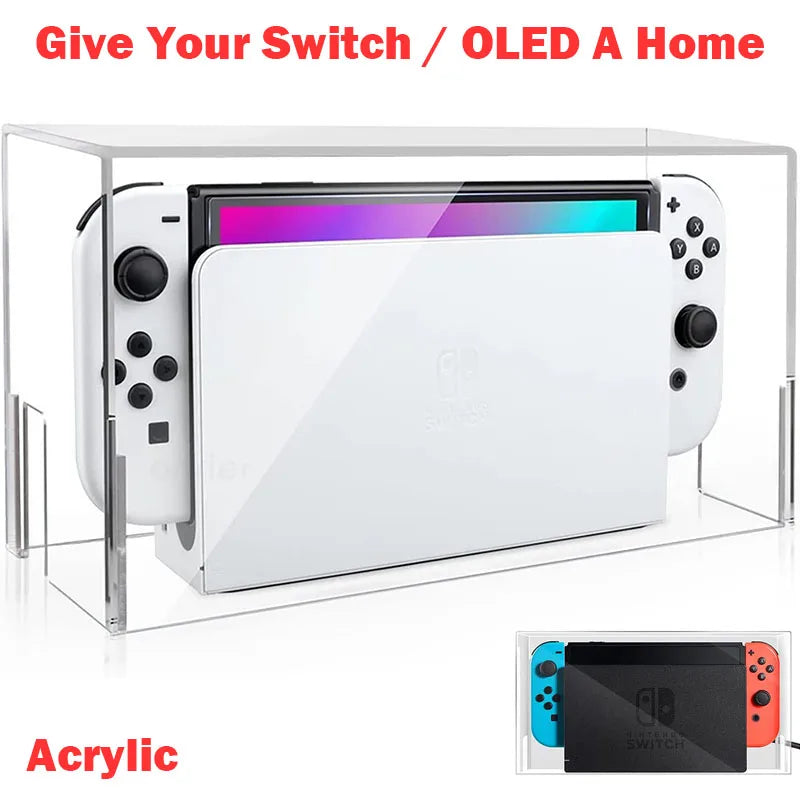 Nintendo Switch OLED Dock Dust Cover Acrylic Clear Display Box