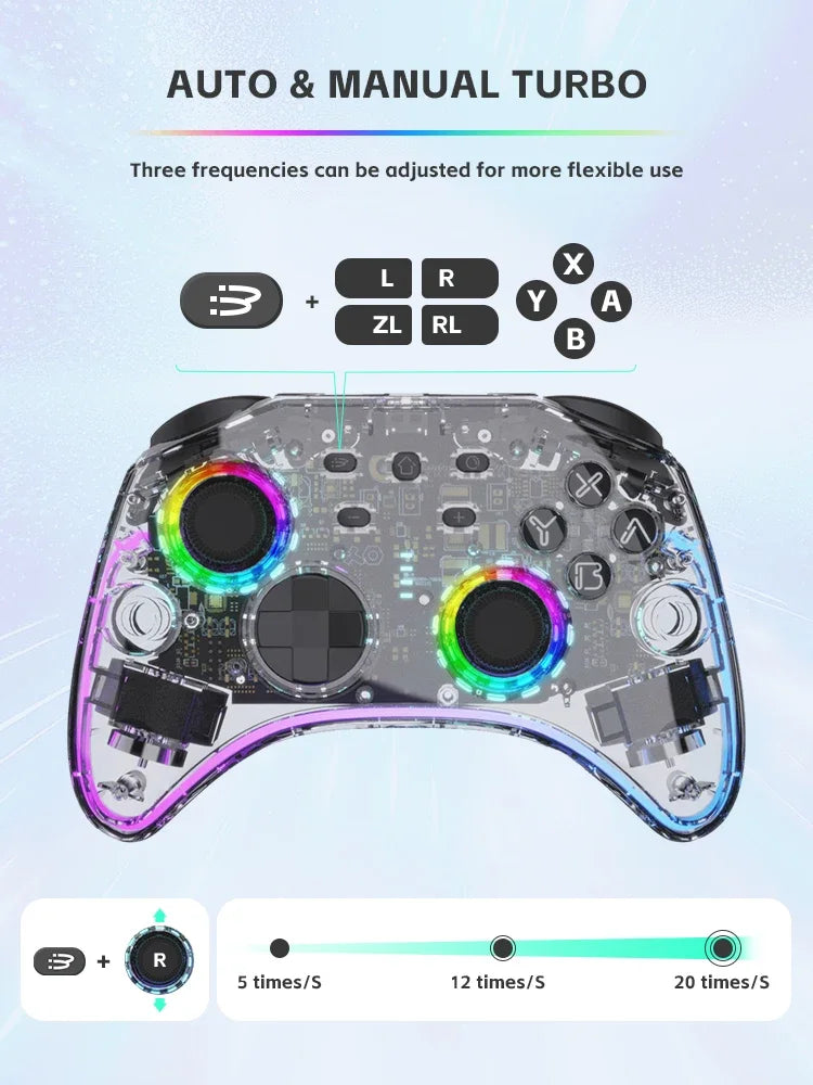 DATA FROG GG04 Transparent Wireless Controller for Switch OLED