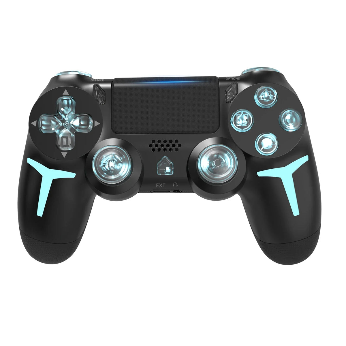 GAMINJA RGB Light Wireless Game Controller For PS4 PS3 Console Computer PC LED Bluetooth Gamepad 6-axis Gyroscope Dual Vibration