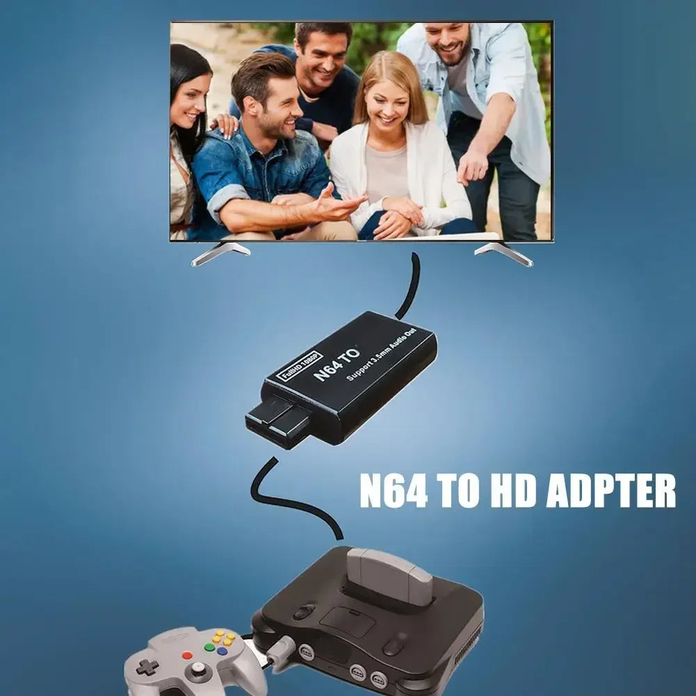Retro Game Console 1080P HD Video Converter Adapter For N64 SNES SFC NGC S-Video Composite Input 4:3 16:9 Aspect Ratio Switching