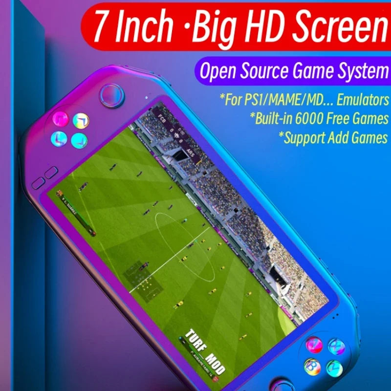 7-Inch Portable Retro Game Console with 7000 Games, HDMI TV Out