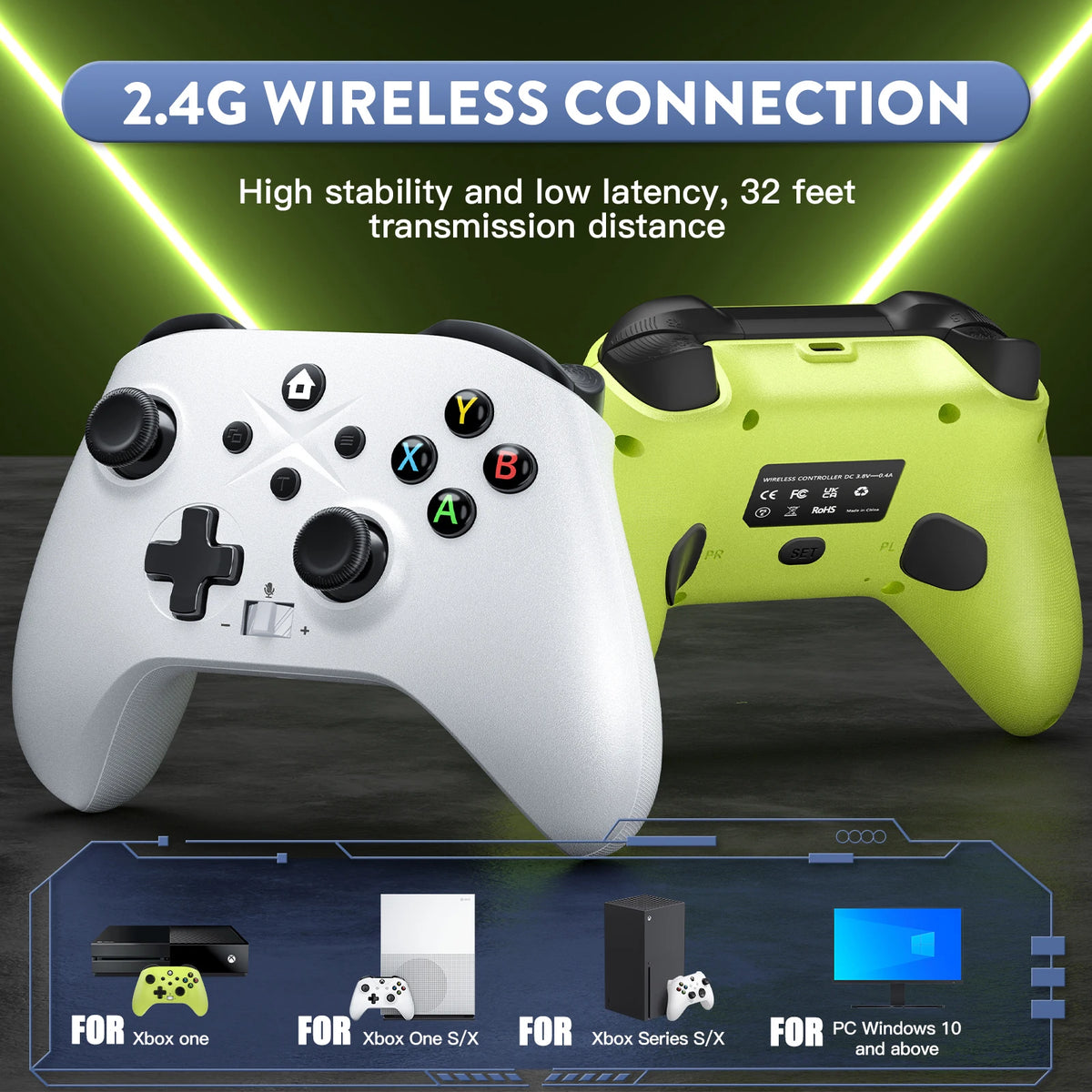 Wireless Controller W/Gaming Vibration Hall Effect 6-Axis Gyro Sensor Turbo Function Gamepads For Xbox One S/X/Series S/X/Switch