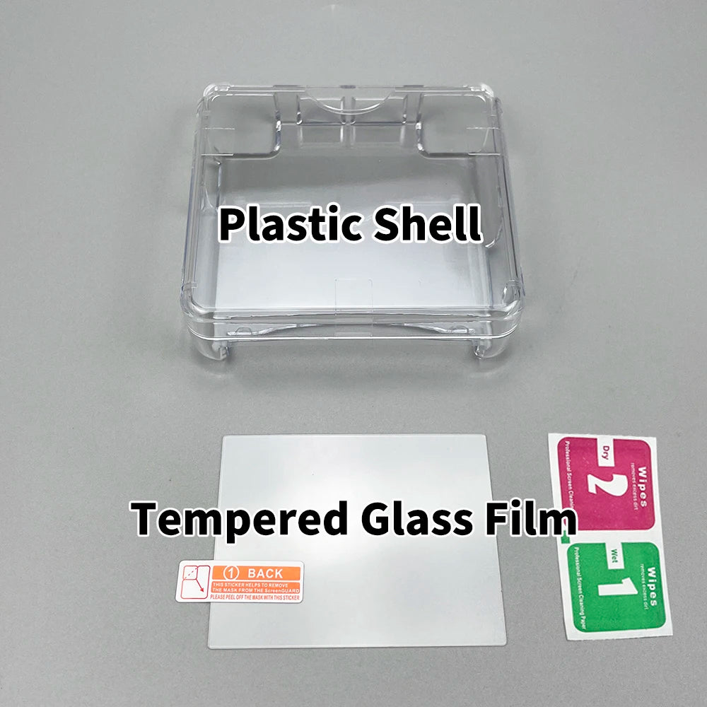 Clear Protective Cover Case Hard Shell Housing For GBA SP Game Console Crystal Cover Case TPU Shell Screen Protector Film