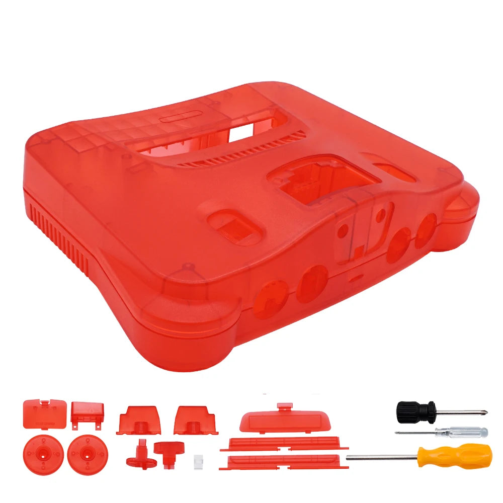 Plastic Shell for N64 Console, Translucent Case for Nintendo 64 Housing, Transparent Game Box Shell