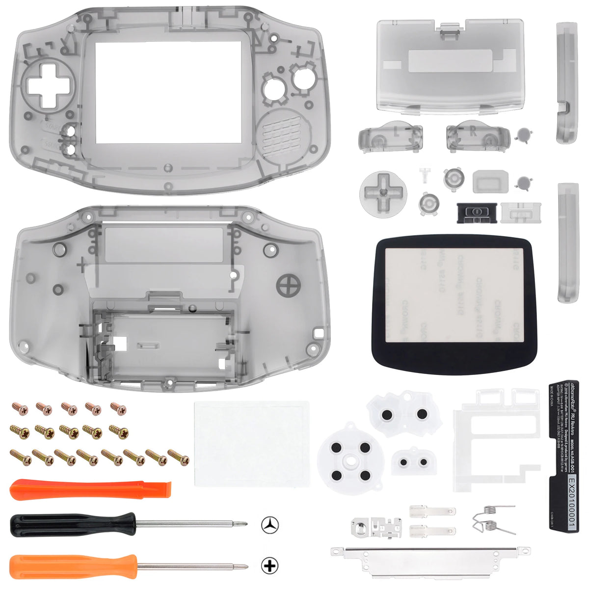 eXtremeRate IPS Ready GBA Shell, Clear Atomic Purple/Black