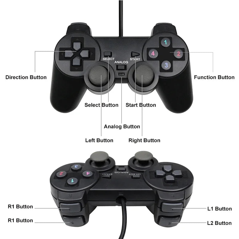 Wired USB PC Game Controller for Windows XP/7/8/10 Laptop