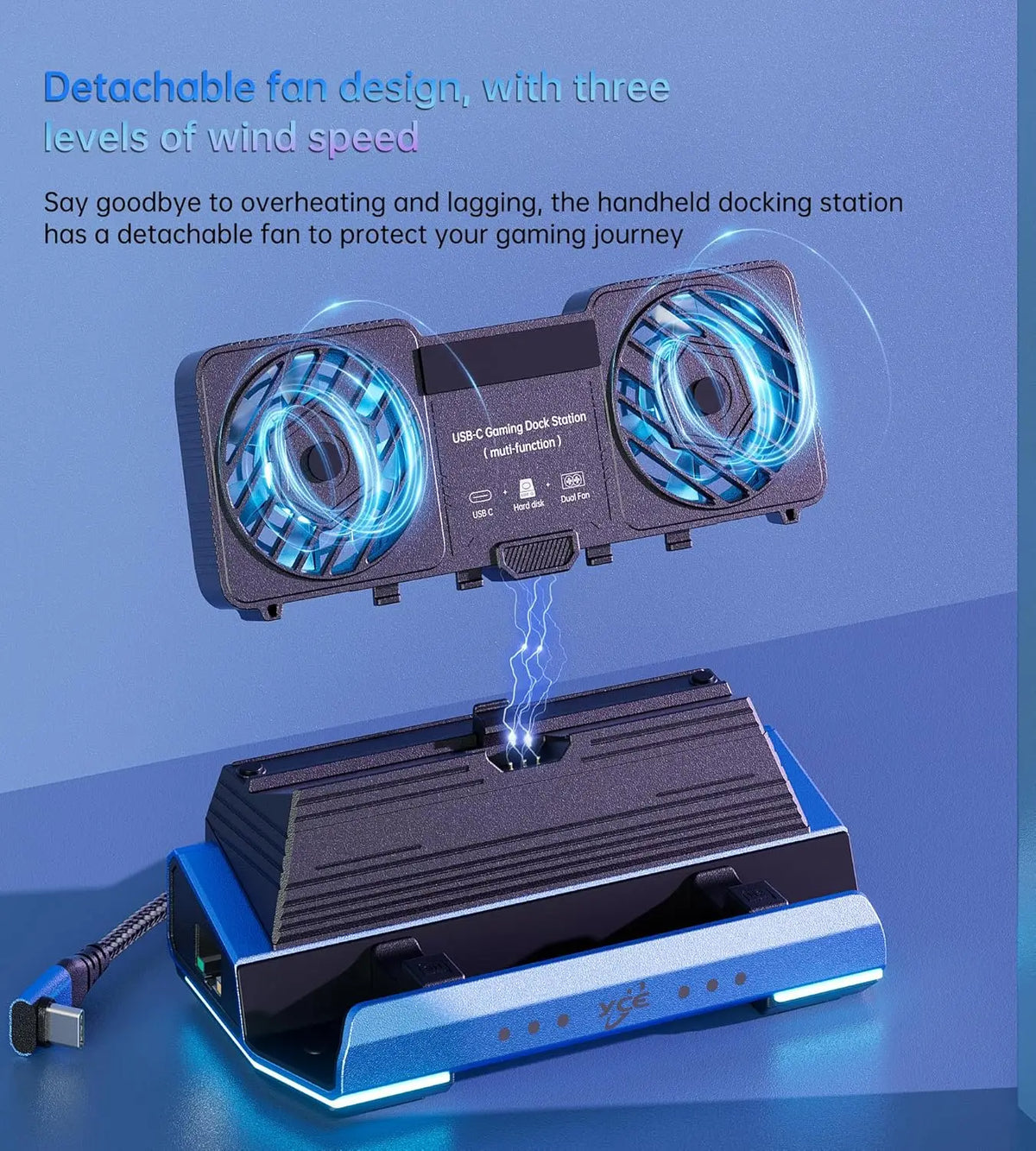13-in-1 Steam Deck Dock for MSI Claw 8 EX AI+, Dual Fans, 4K60