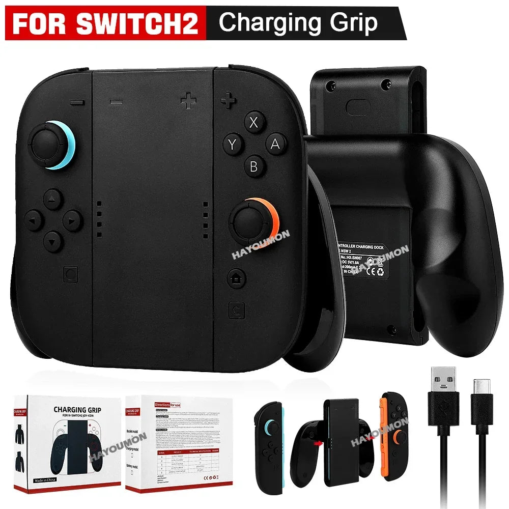Grip Bracket for Nintendo Switch 2 Joy-Con, Charging Option