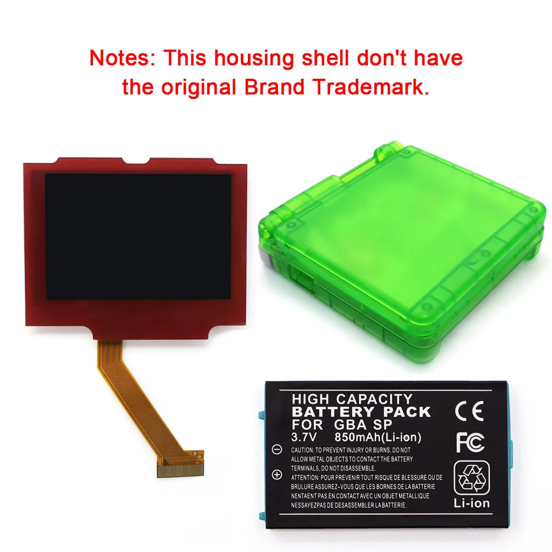 GBA SP V5 3.0 Inch IPS Screen Kit with 3.7V Rechargeable Pack