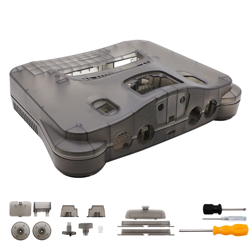 Plastic Shell for N64 Console, Translucent Case for Nintendo 64 Housing, Transparent Game Box Shell