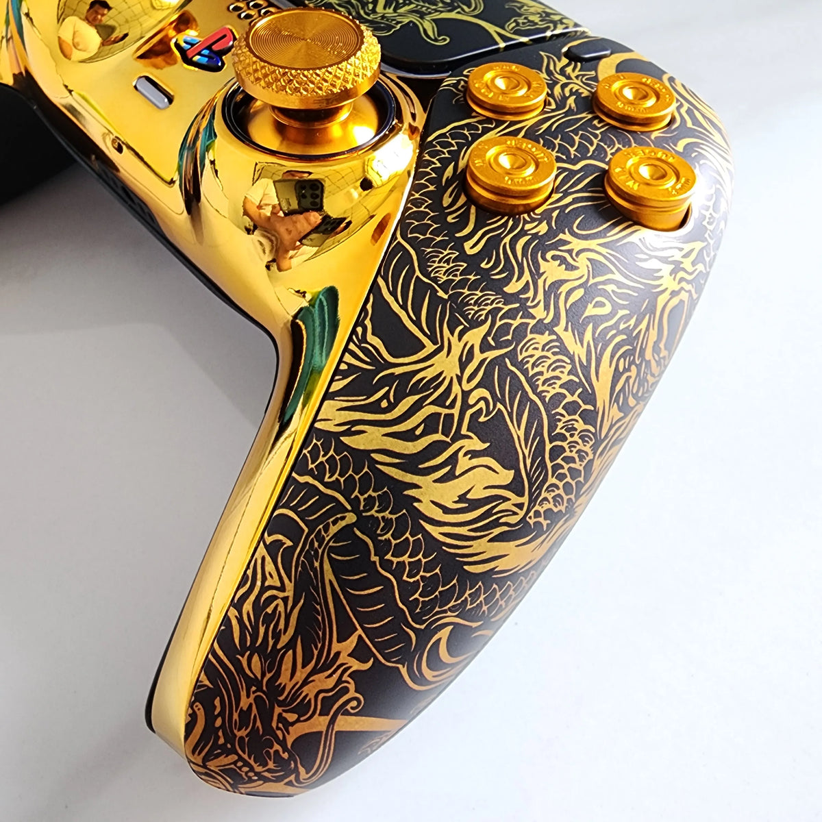 Johnny Old Video Gamer Golden Dragon Wireless Controller, TMR