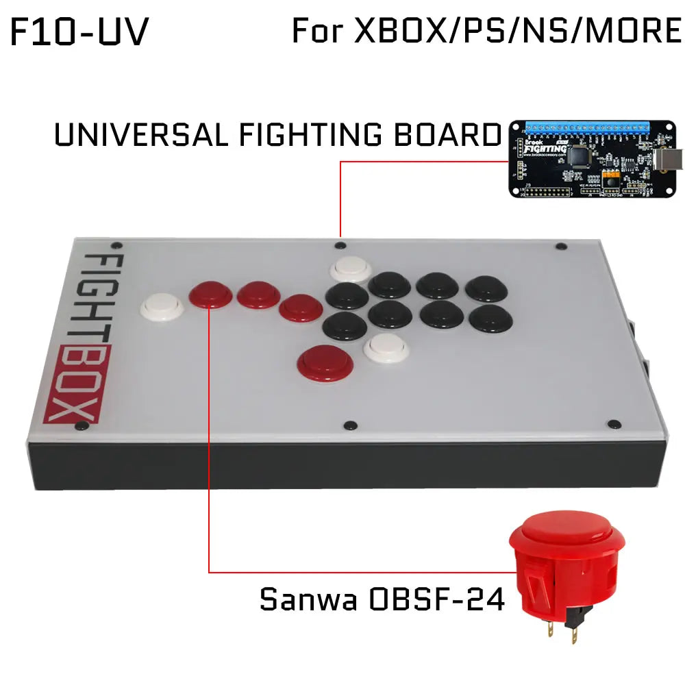 FightBox F10 All Button Leverless Arcade Game Controller for PC/PS/XBOX/SWITCH