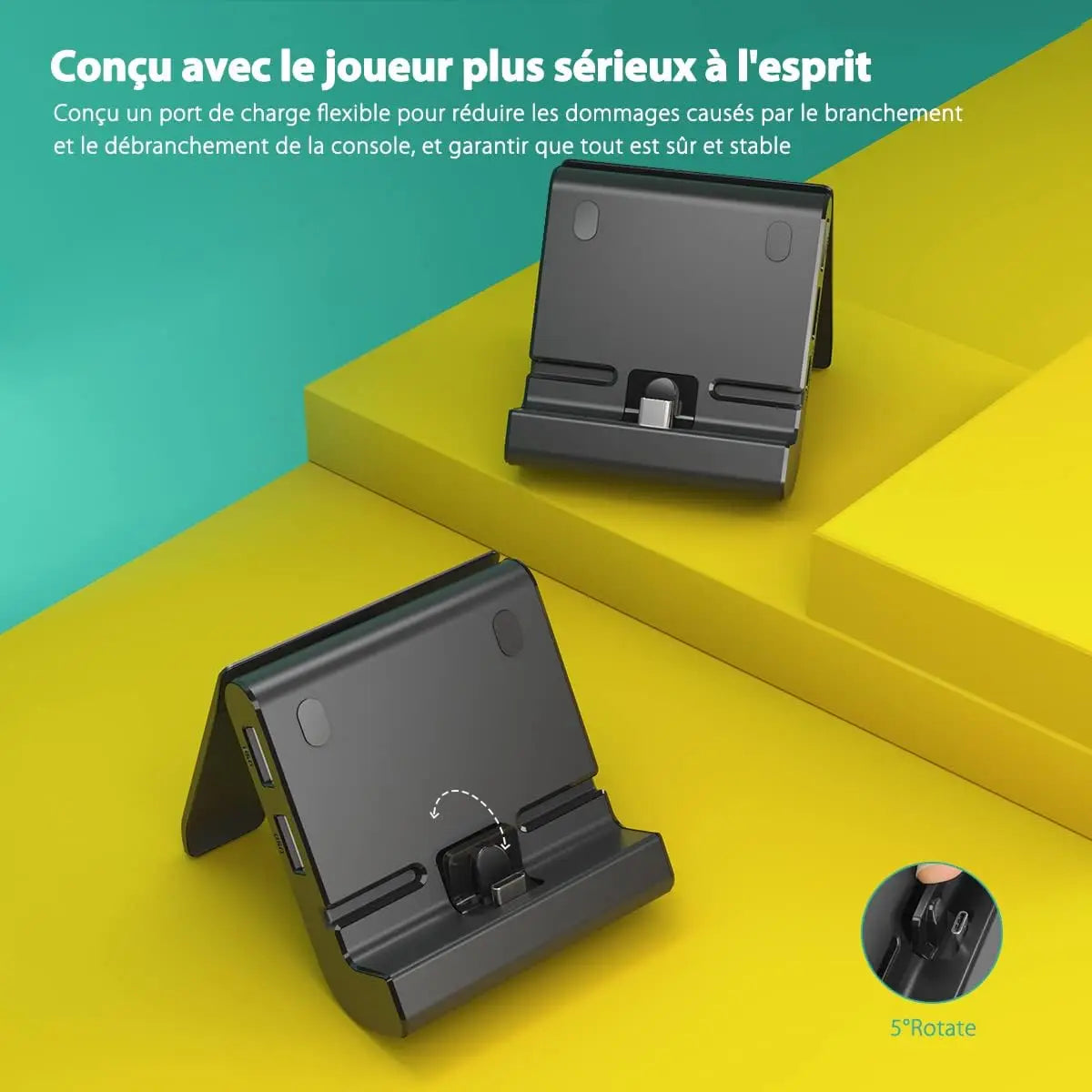 Dual USB Play Stand Dock for Switch Lite, 4 USB Ports